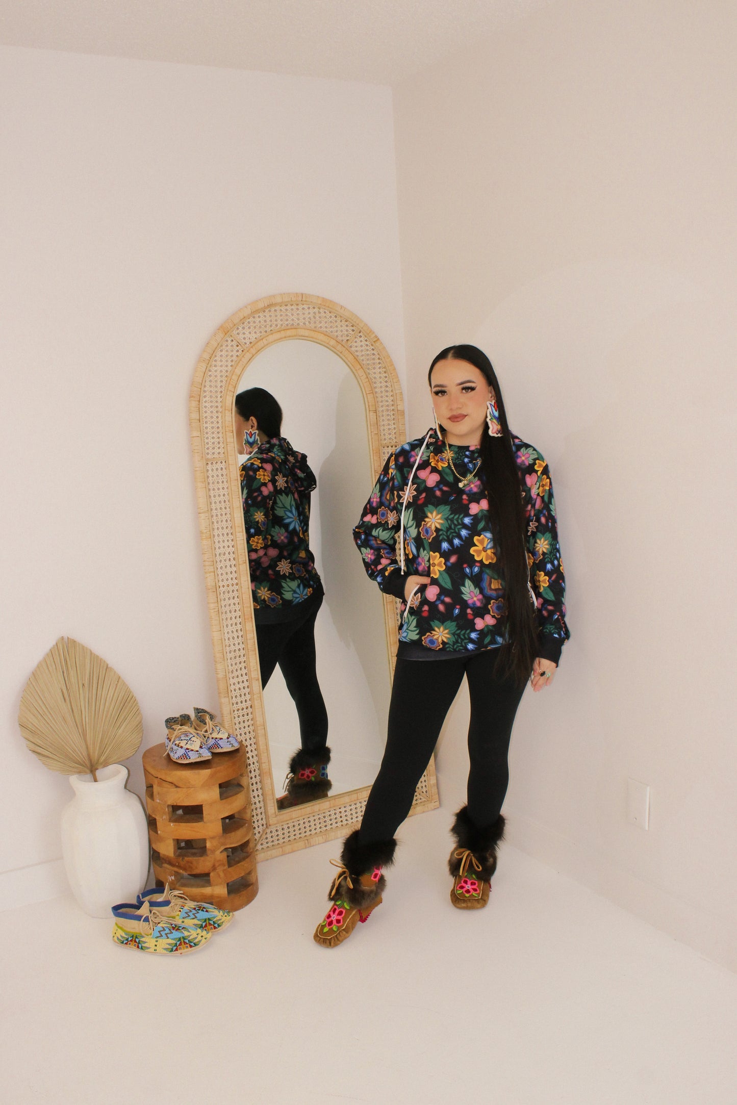 unisex floral pullover hoodie