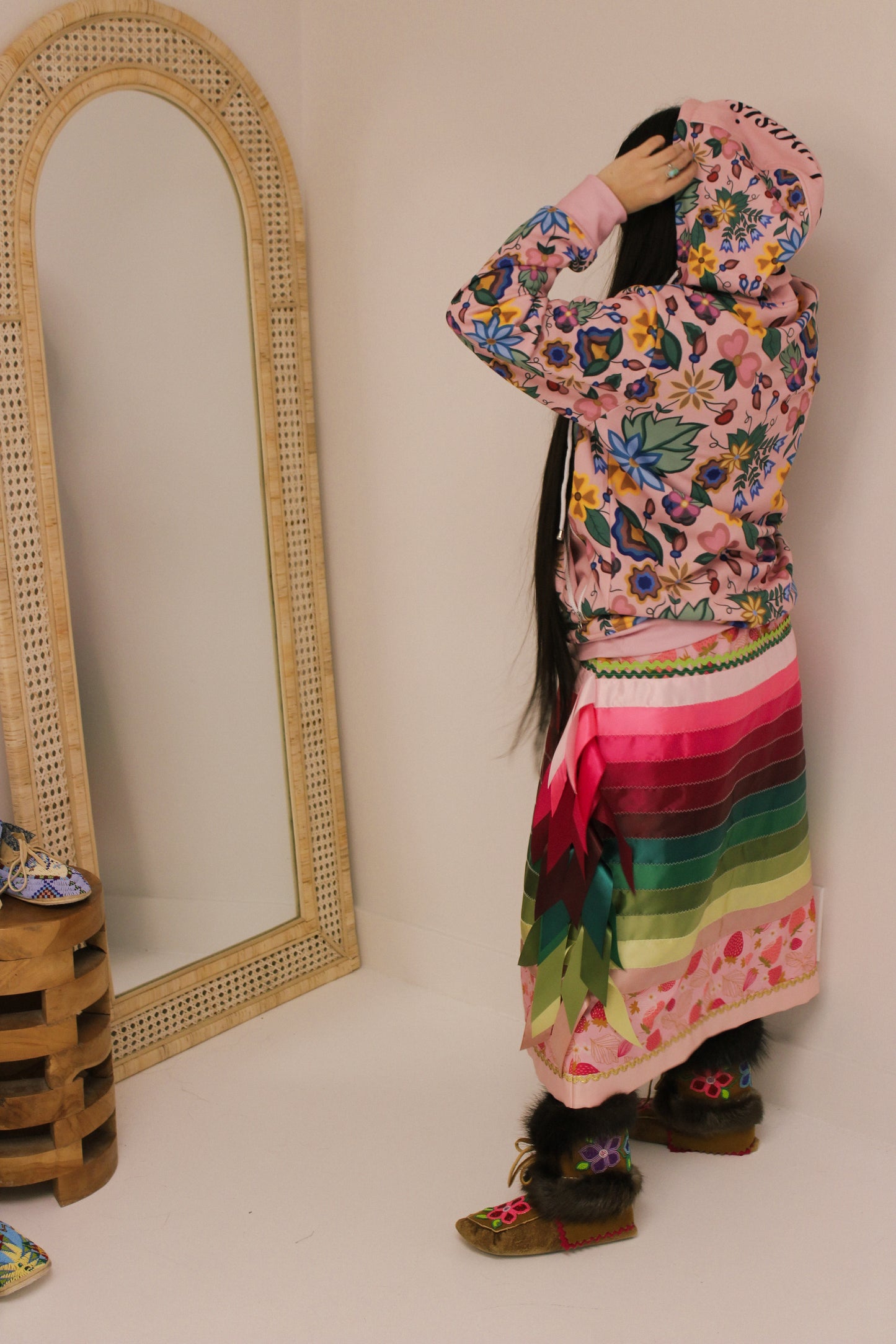 Strawberry fields ribbon skirt