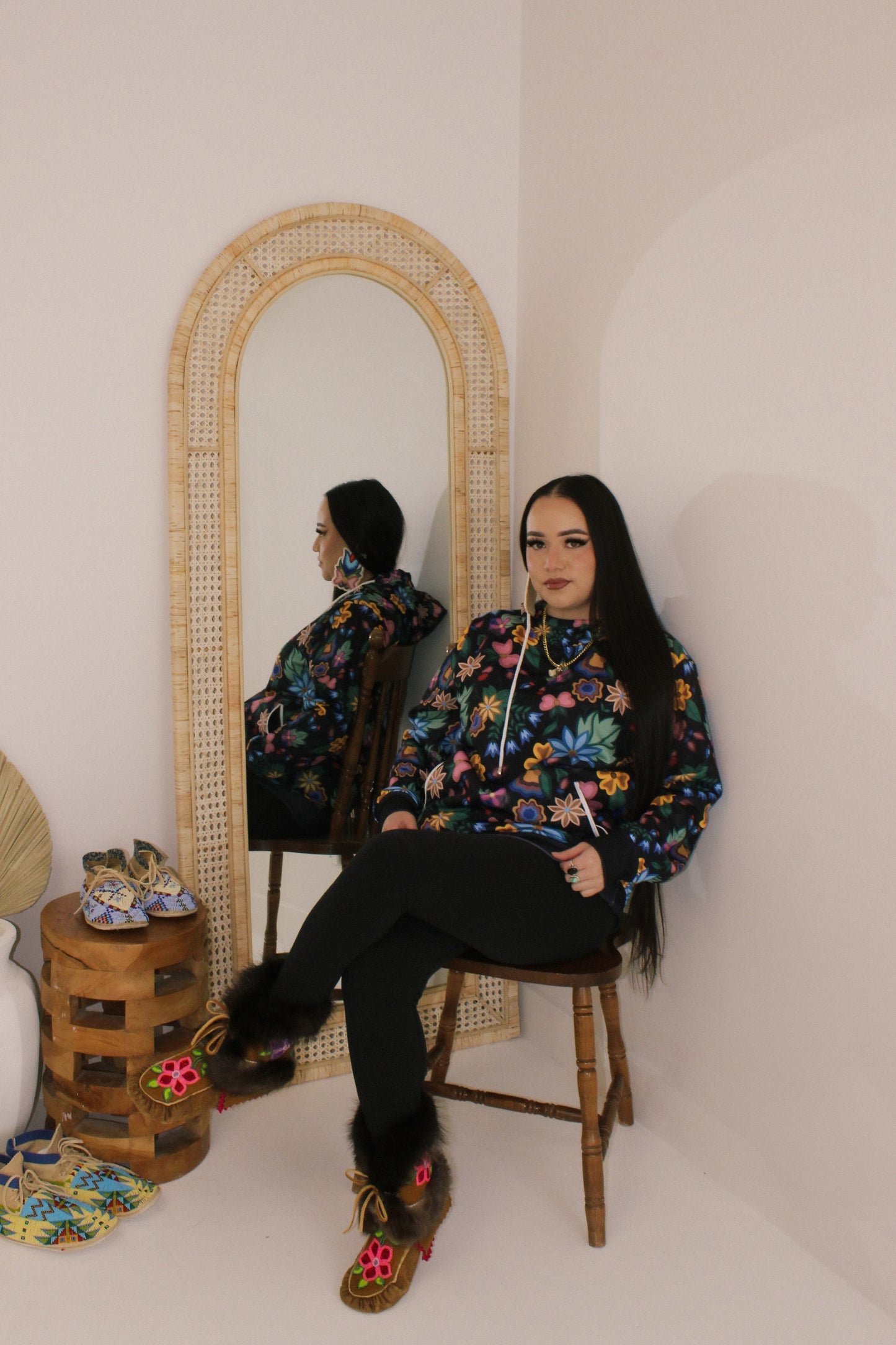 unisex floral pullover hoodie