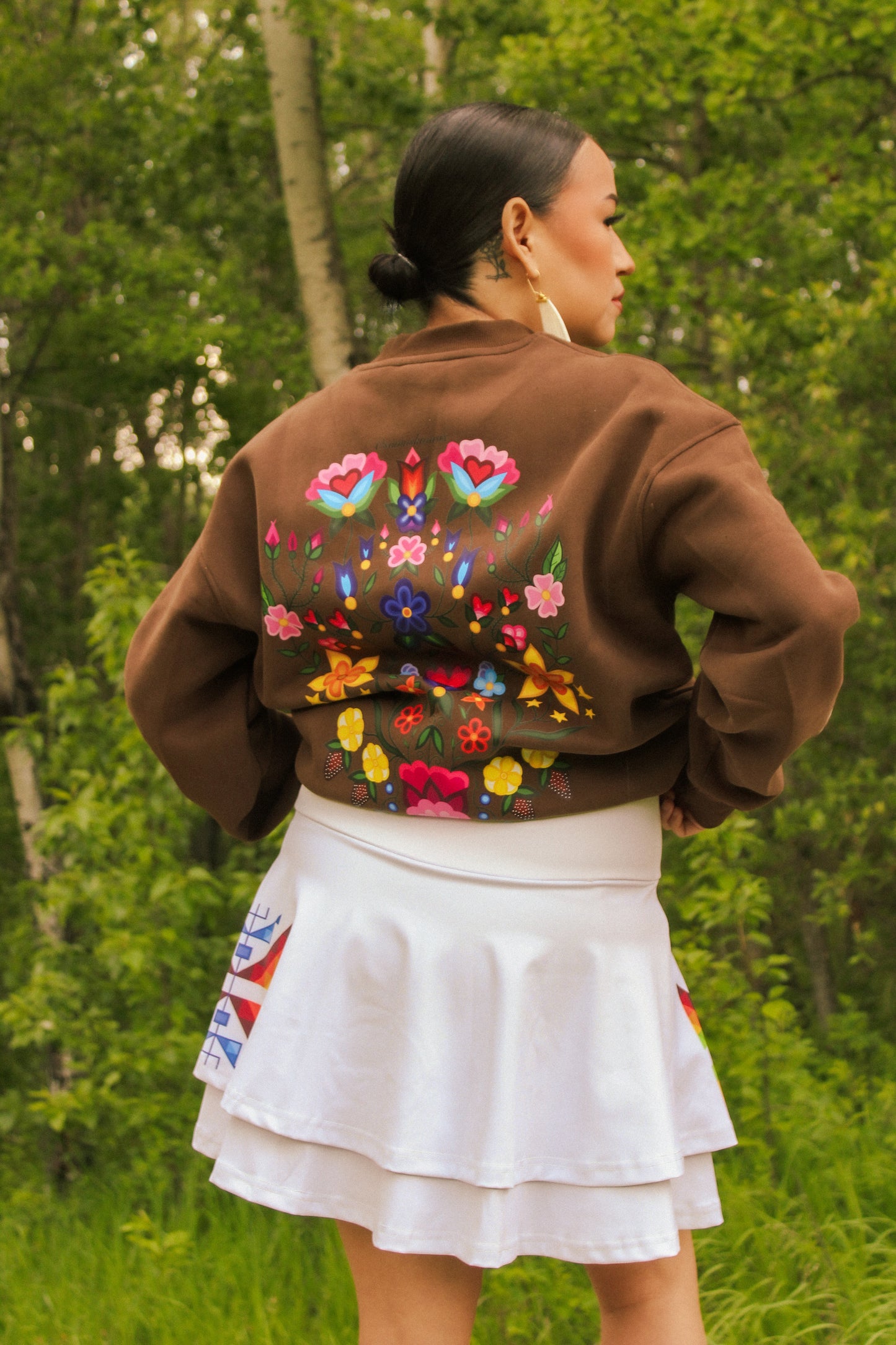 Chocolate Brown sâkipâkaw Crew Neck (Unisex)