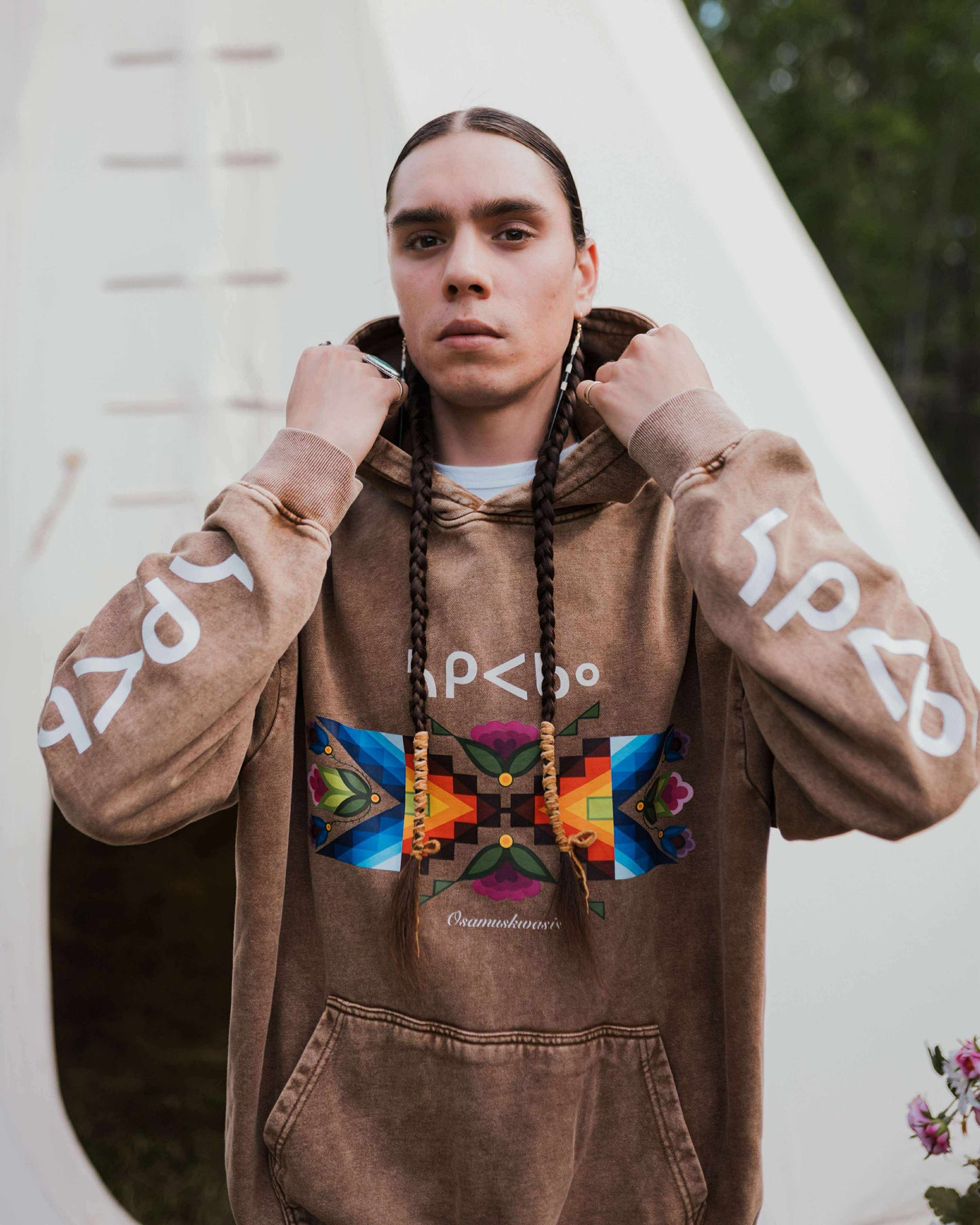 Brown sâkipâkaw hoodie (Oversized & Unisex) (PRE ORDER)