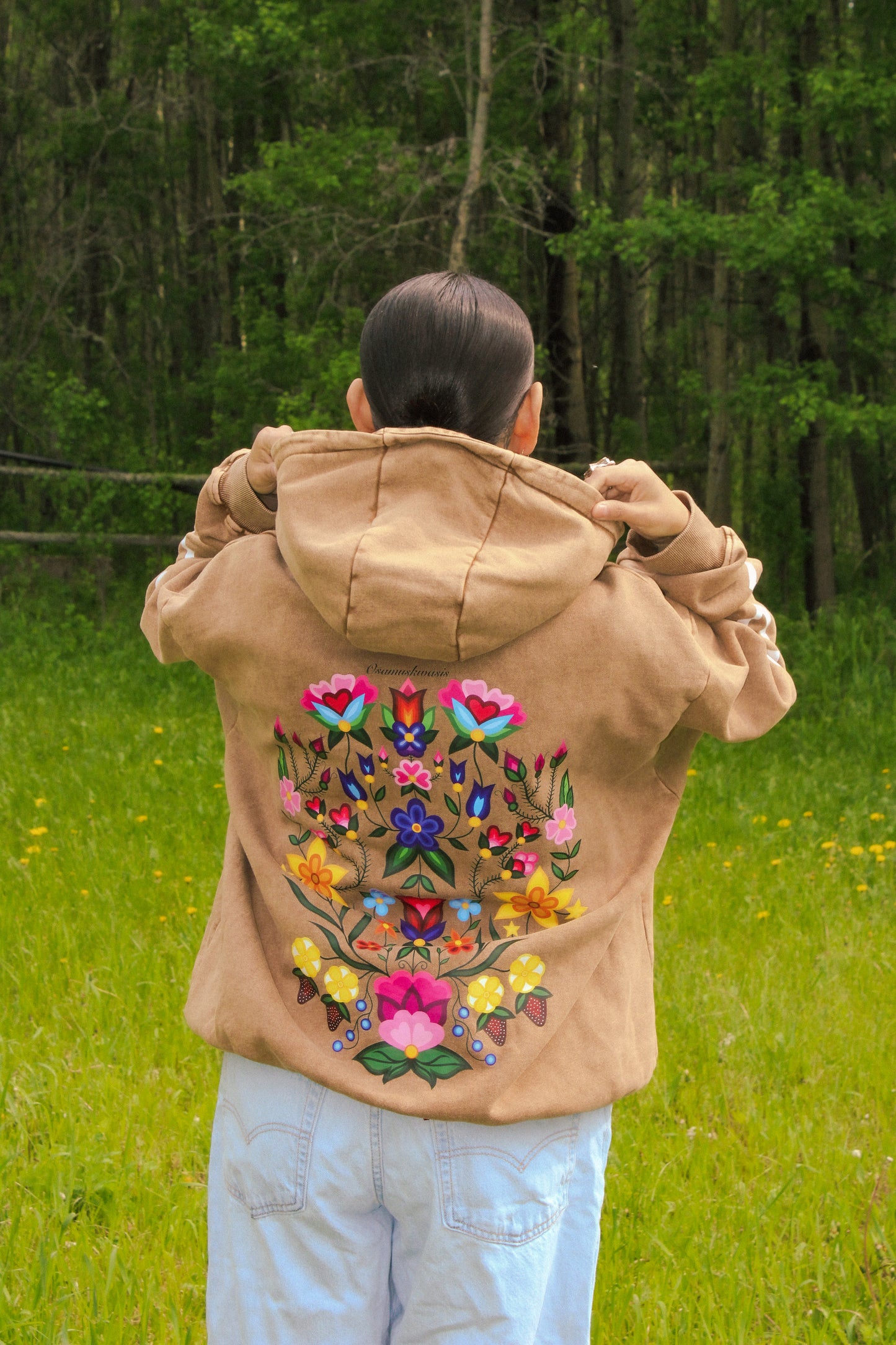 Brown sâkipâkaw hoodie (Oversized & Unisex) (PRE ORDER)