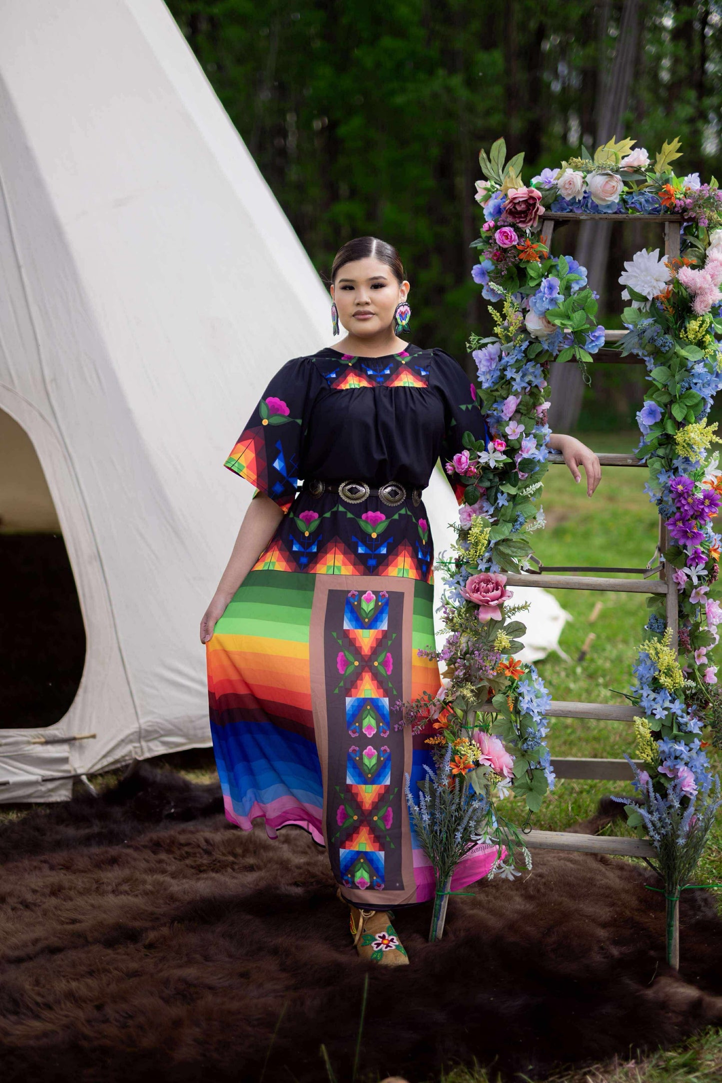 Black Chiffon Maxi Skirt