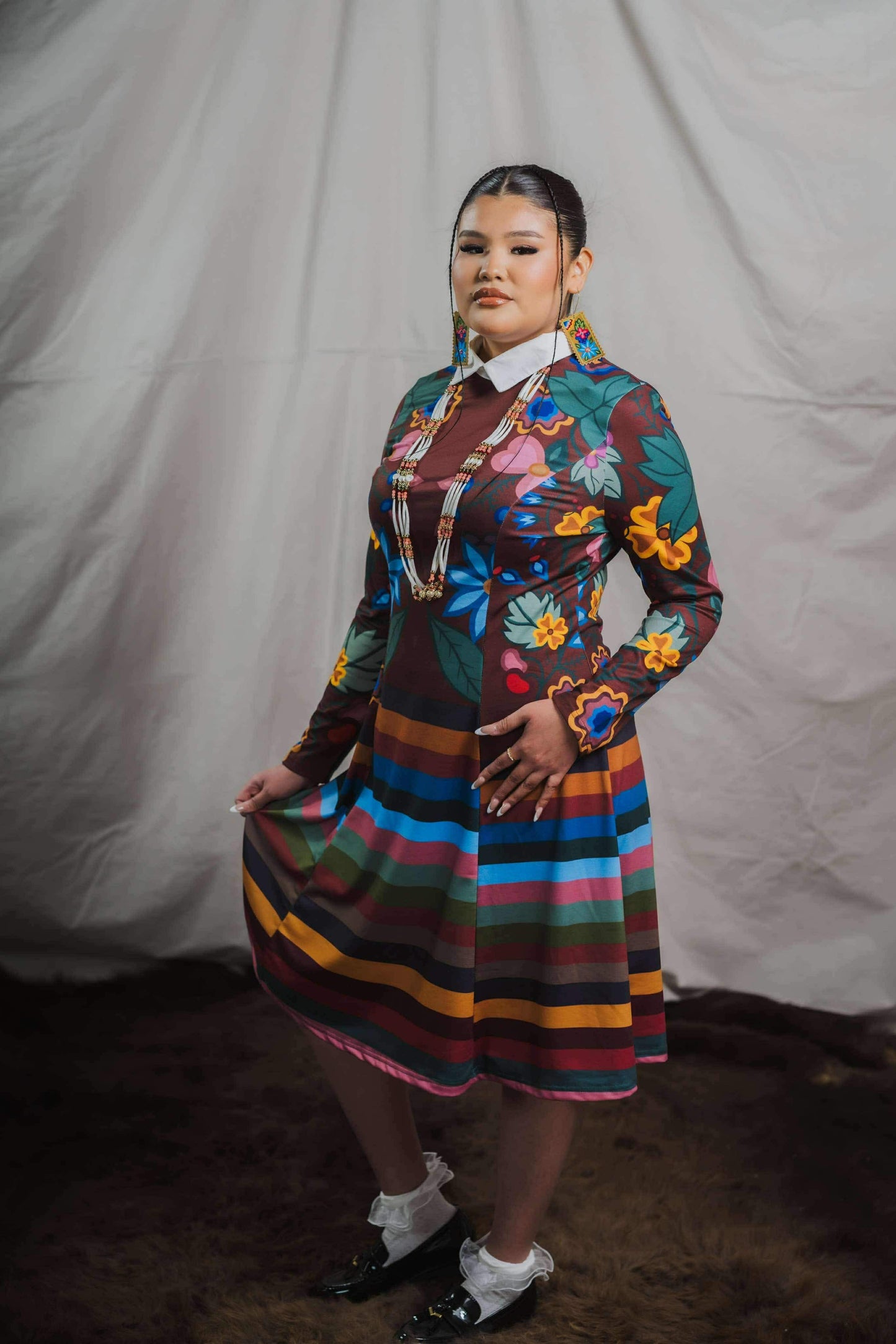 Long Sleeve Collar Dress