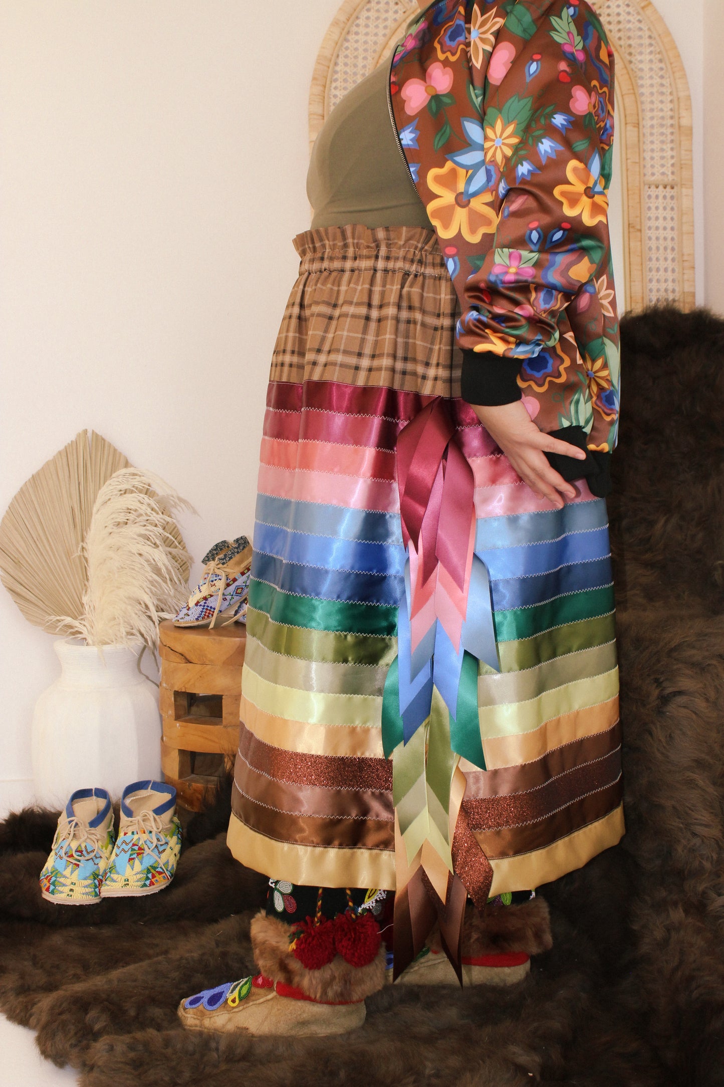 brown plaid skirt