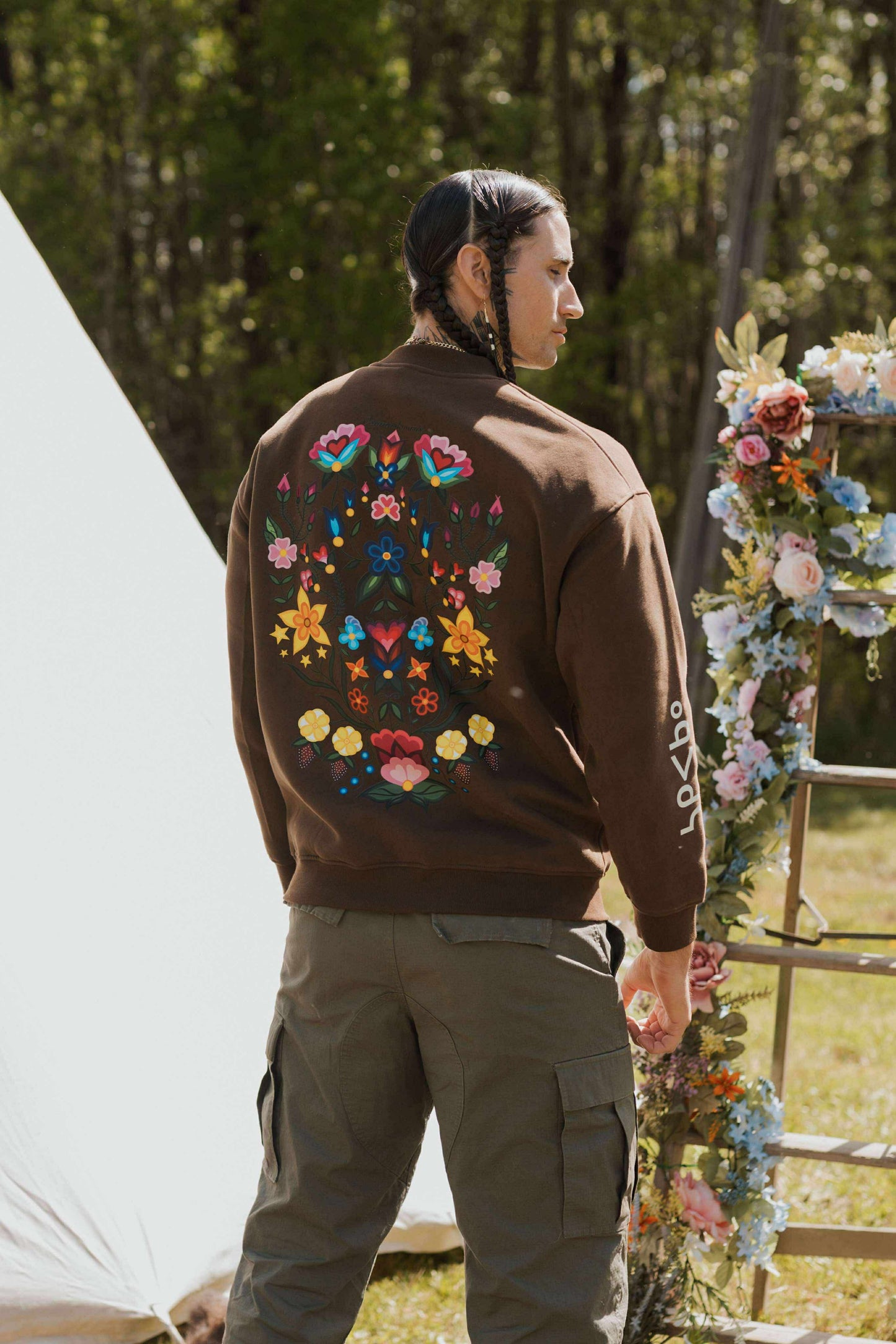 Chocolate Brown sâkipâkaw Crew Neck (Unisex)