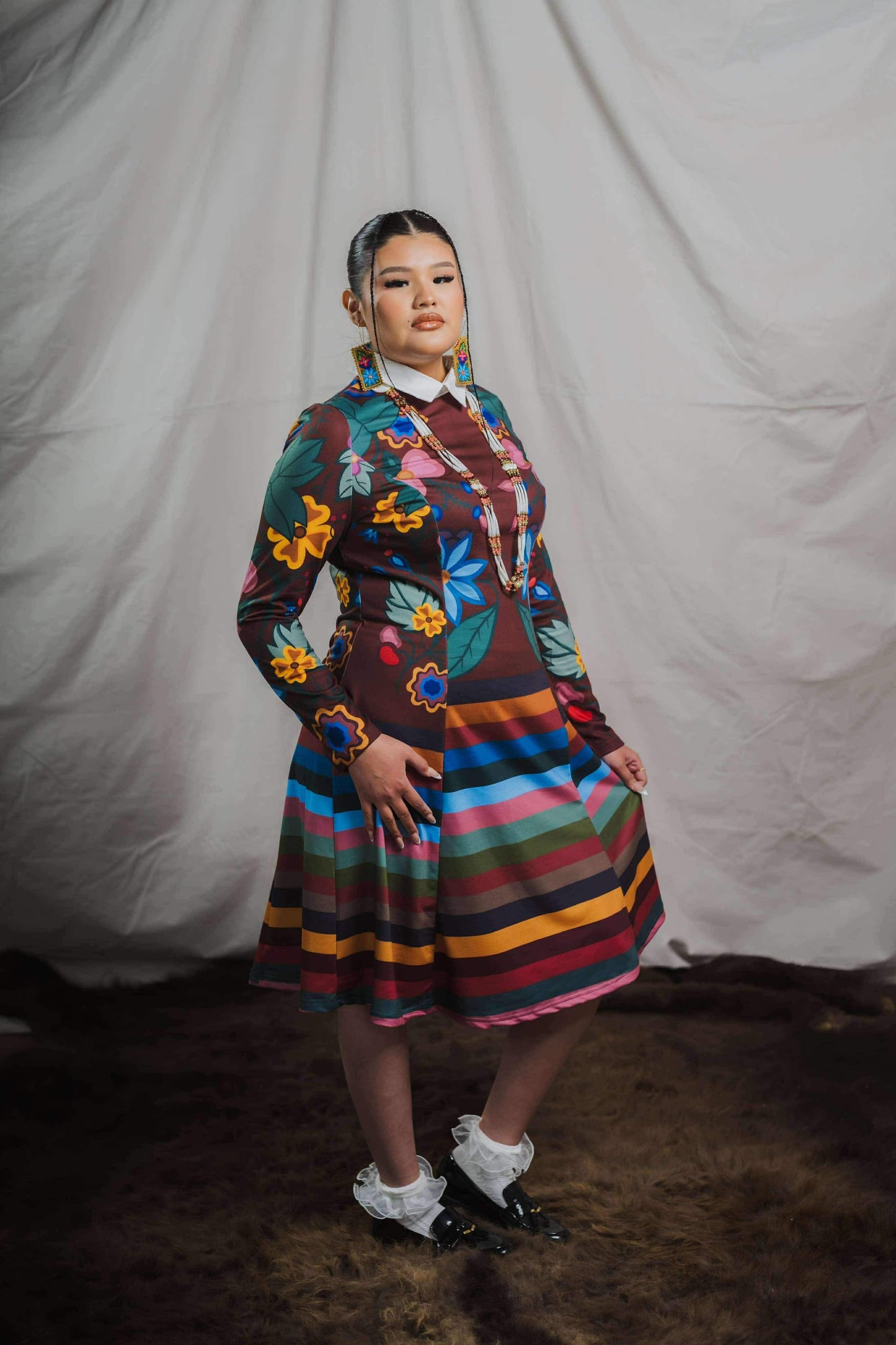 Long Sleeve Collar Dress
