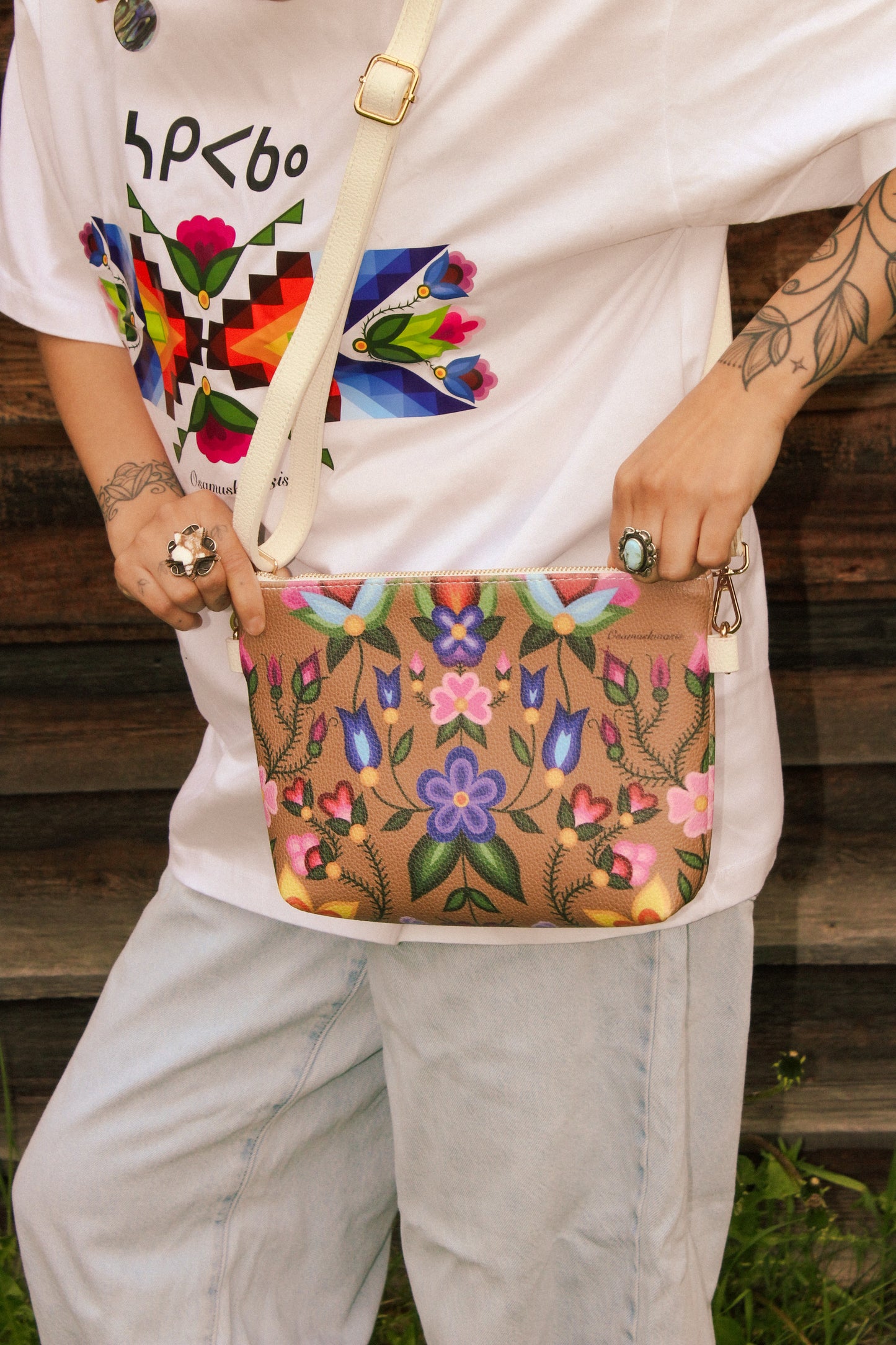 Vegan Leather Cross Body Bag.