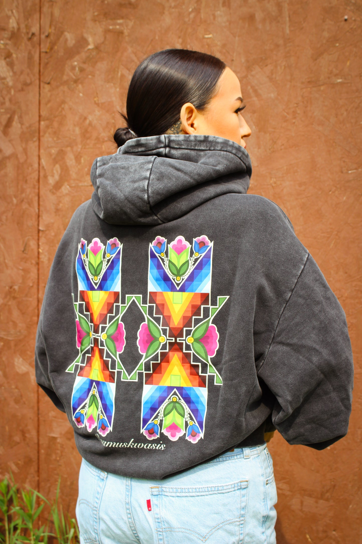Black sâkipâkaw hoodie (Oversized & Unisex)(PRE ORDER)