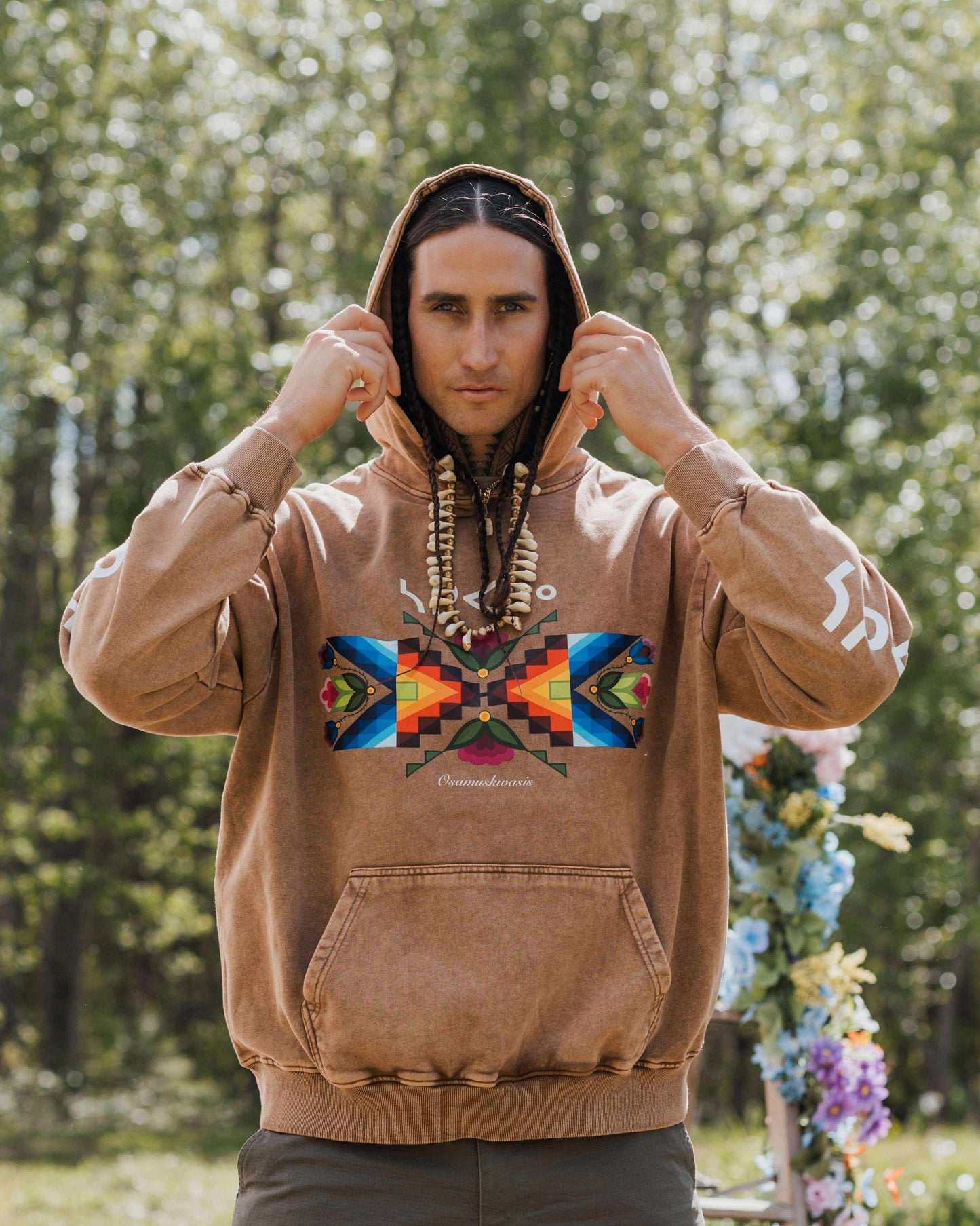 Brown sâkipâkaw hoodie (Oversized & Unisex) (PRE ORDER)