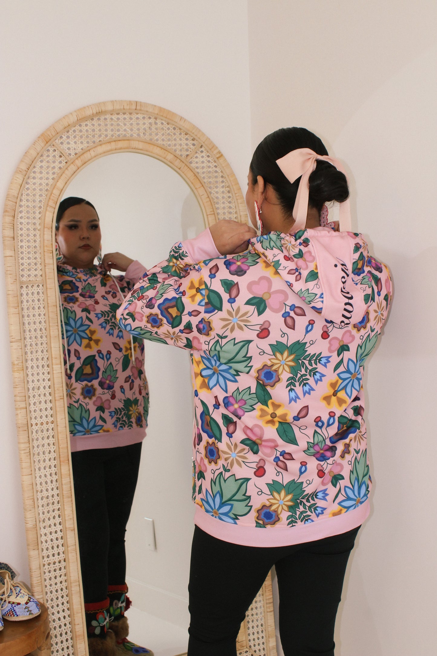 unisex floral pullover hoodie