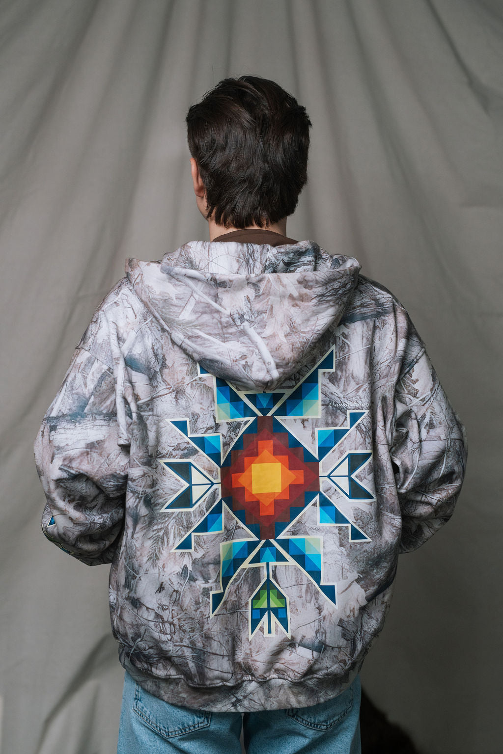Zip Up Camo Hoodie