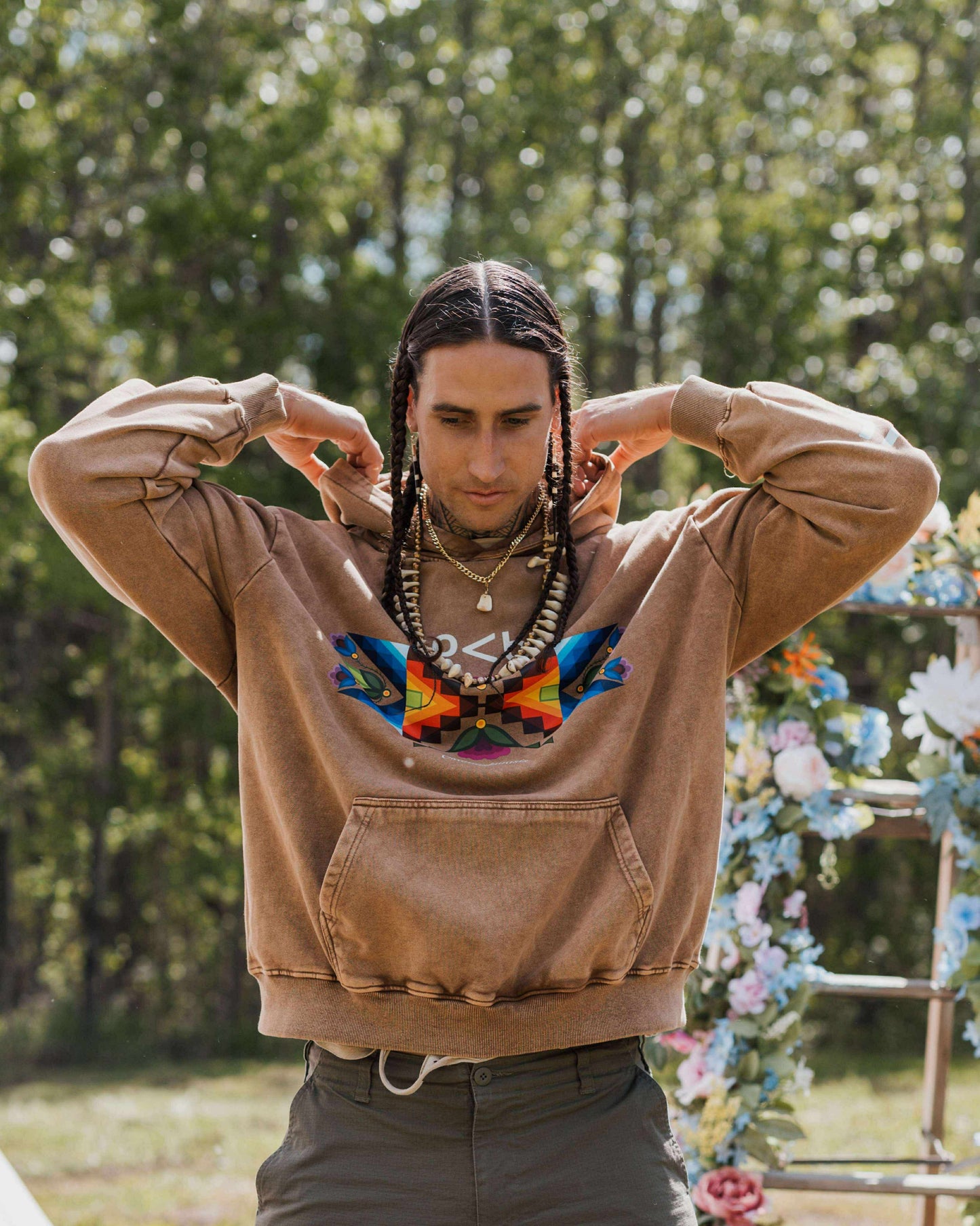 Brown sâkipâkaw hoodie (Oversized & Unisex) (PRE ORDER)