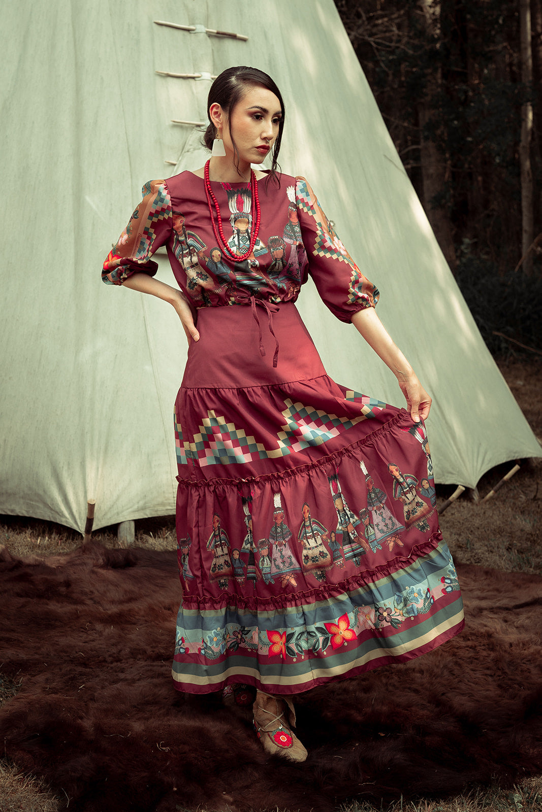 Red Earth Paint Skirt