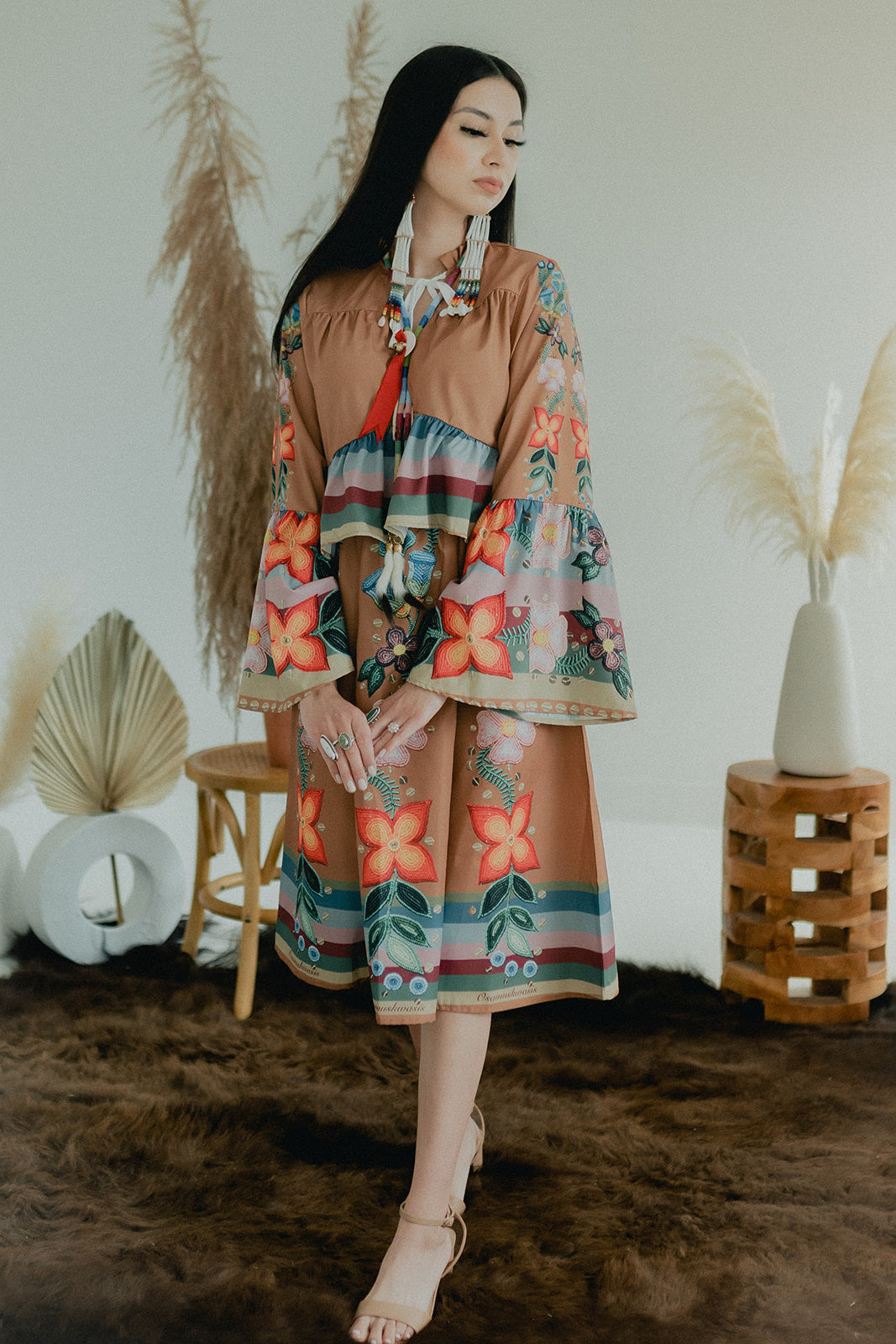 Beaded Bell Sleeve Top