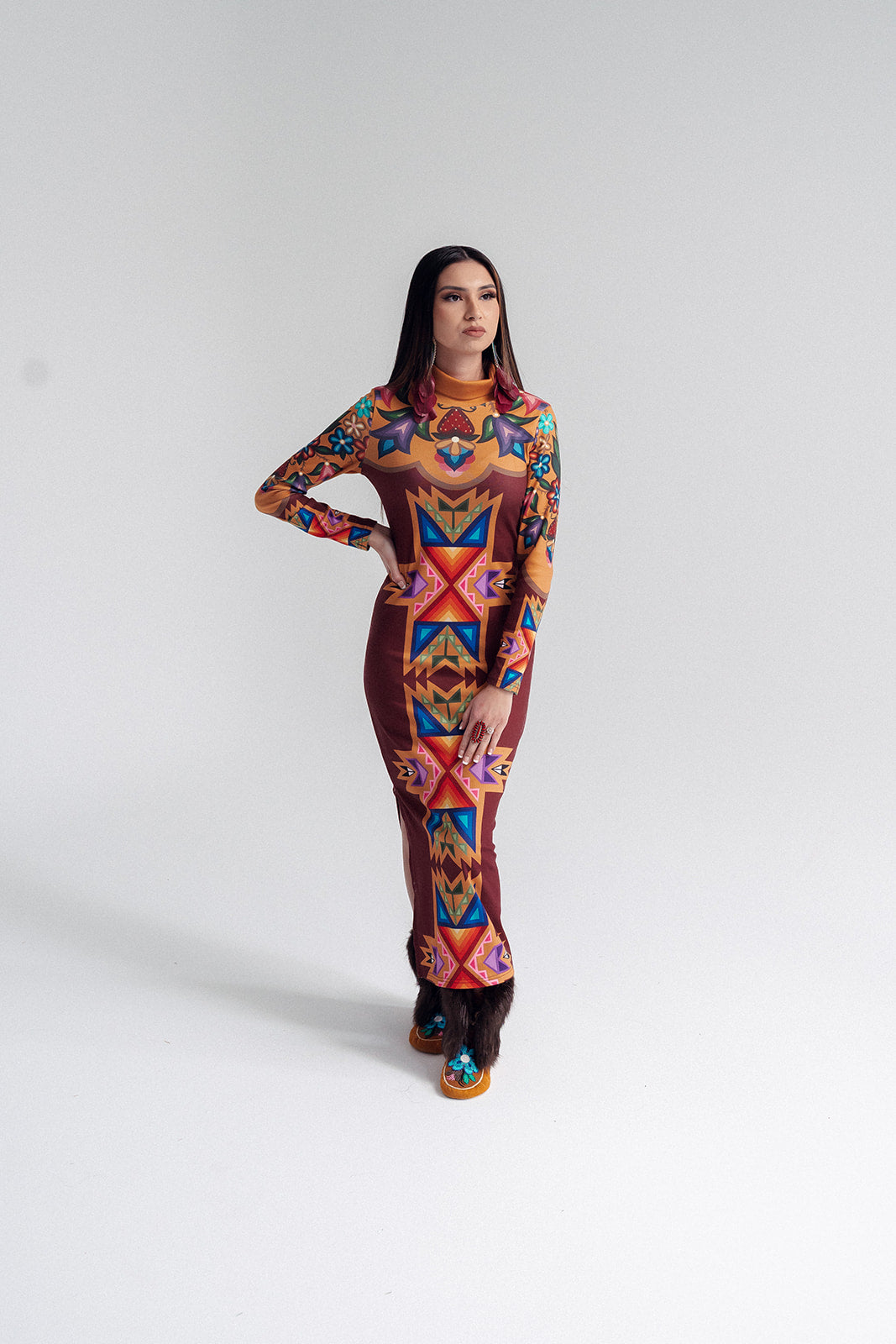 Turtle Neck Body Con Dress