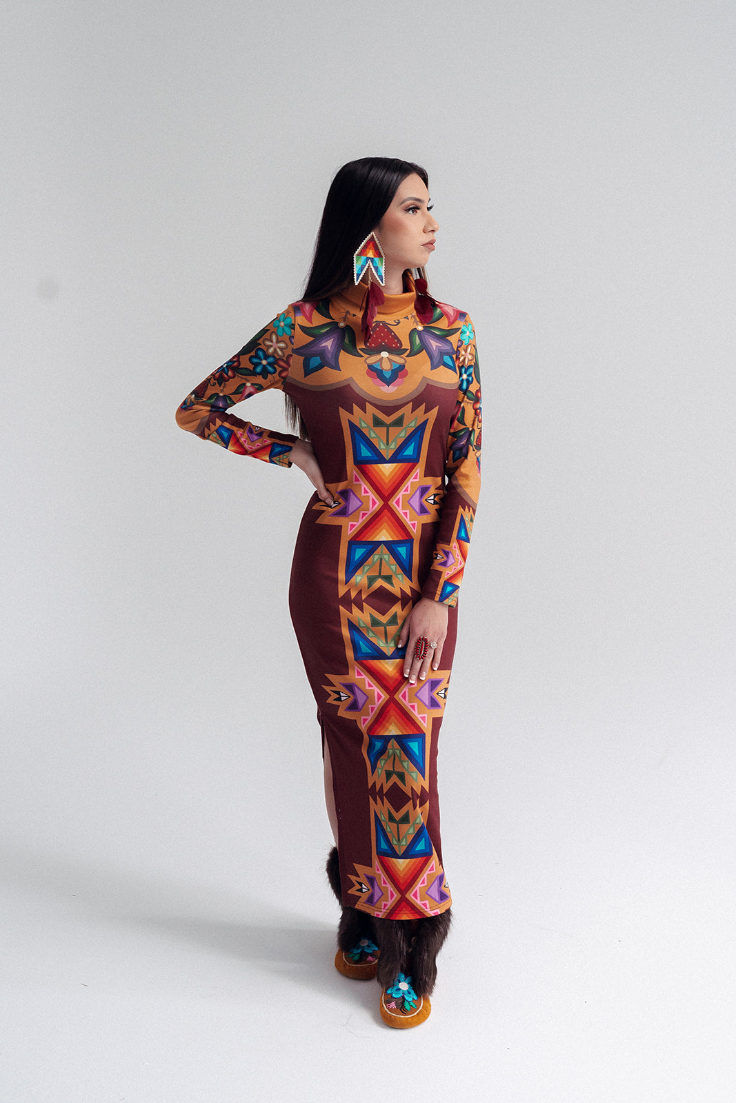 Turtle Neck Body Con Dress