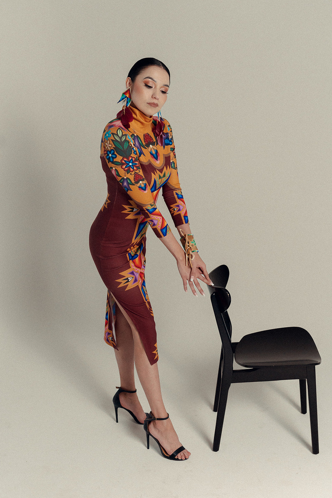Turtle Neck Body Con Dress