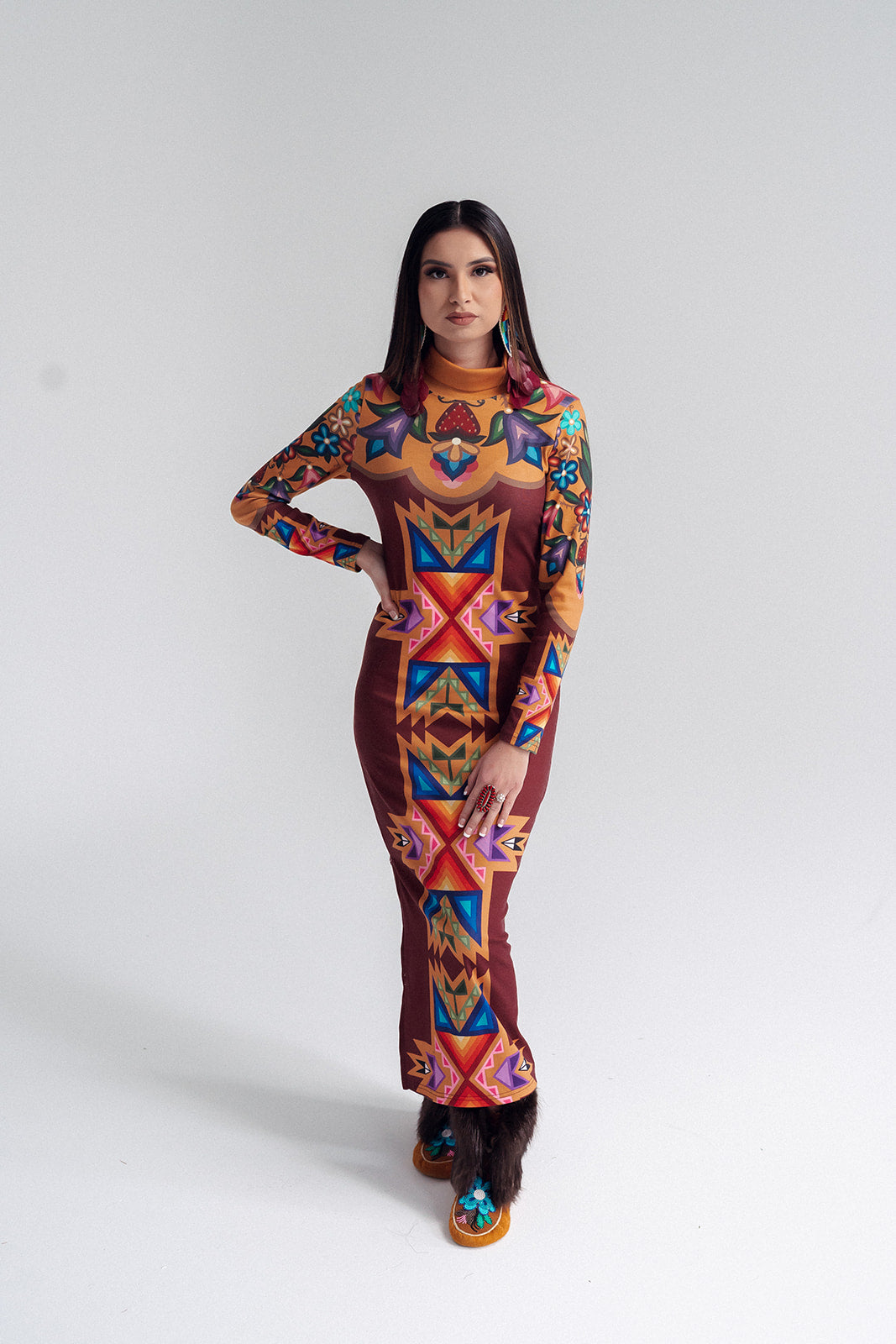 Turtle Neck Body Con Dress