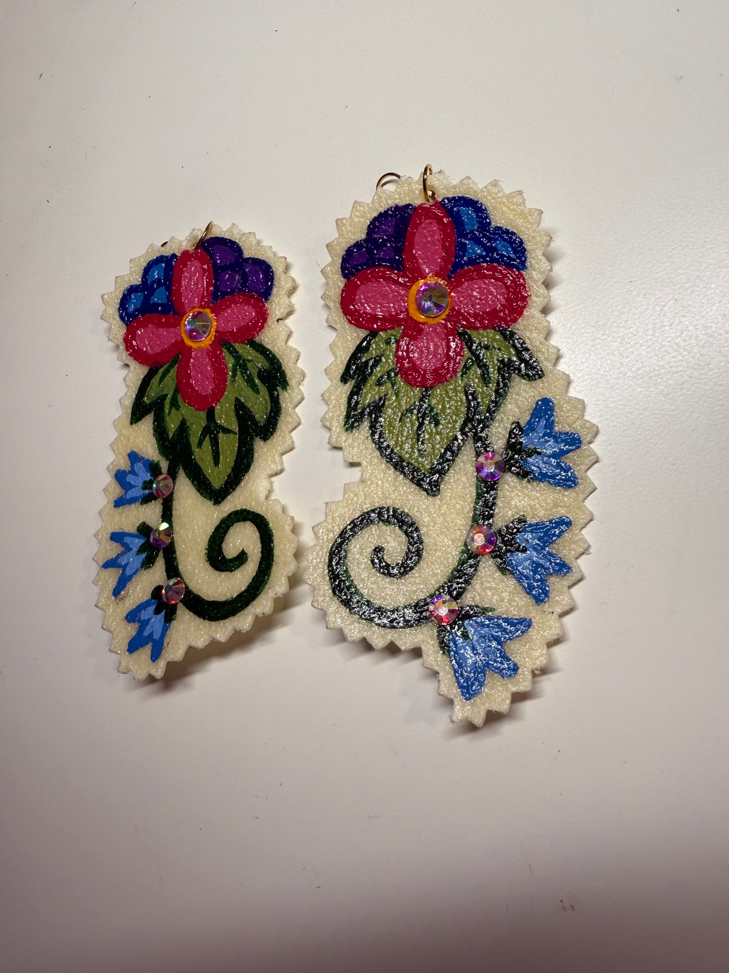 Hand painted earrings.