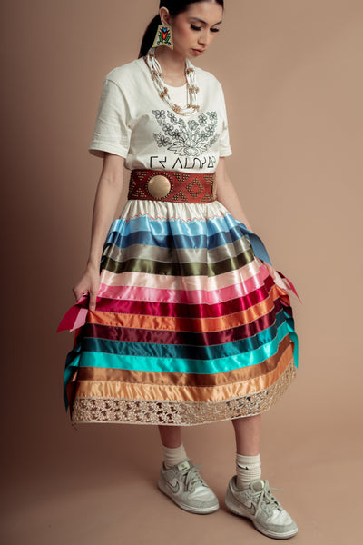 Creme Ribbon Skirt 2