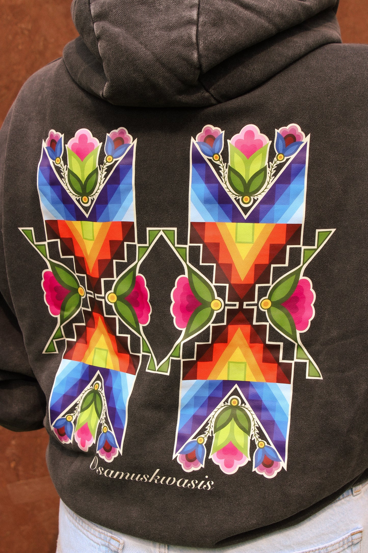 Black sâkipâkaw hoodie (Oversized & Unisex)(PRE ORDER)