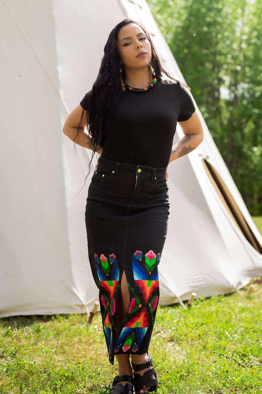Black Denim Skirt (Made to order)