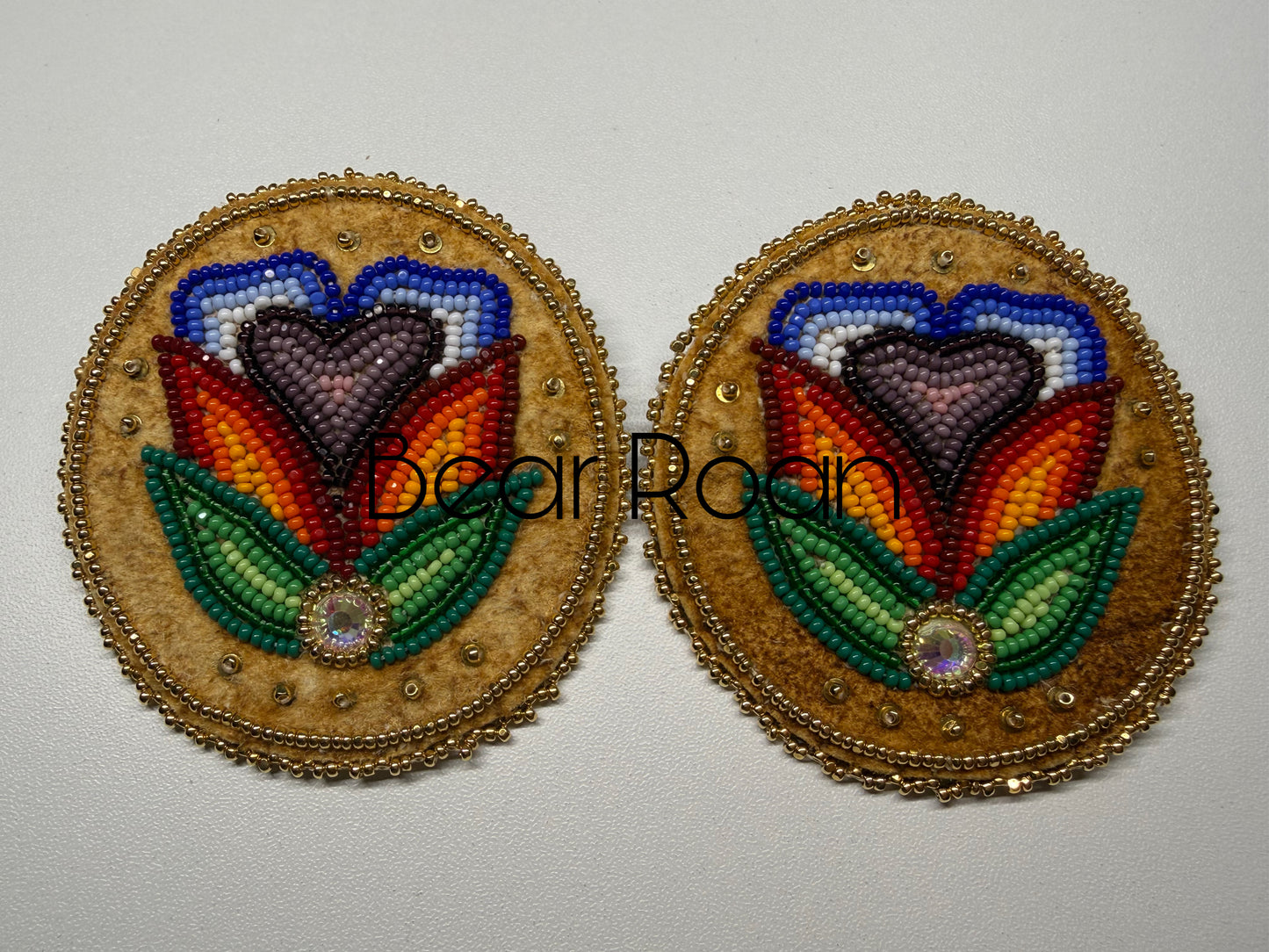 Beaded Hide Florals