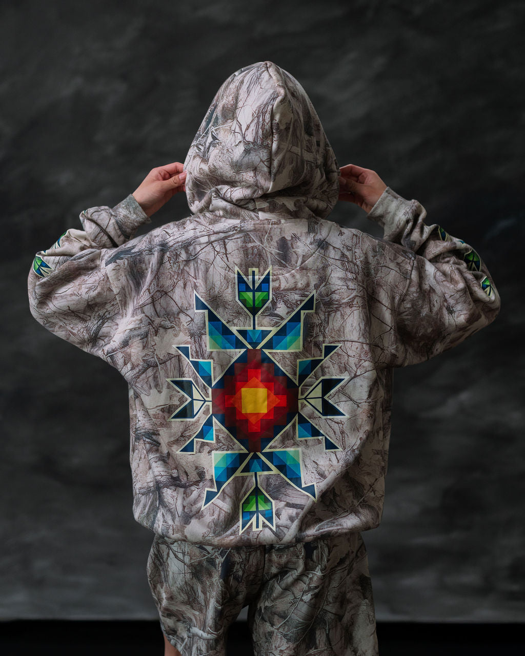 Zip Up Camo Hoodie