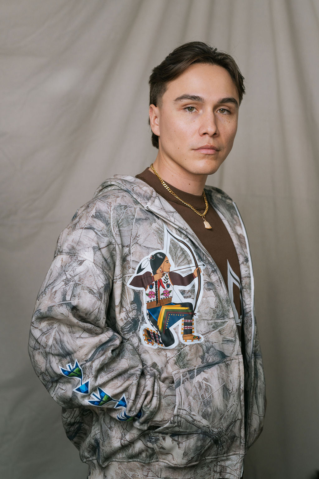 Zip Up Camo Hoodie