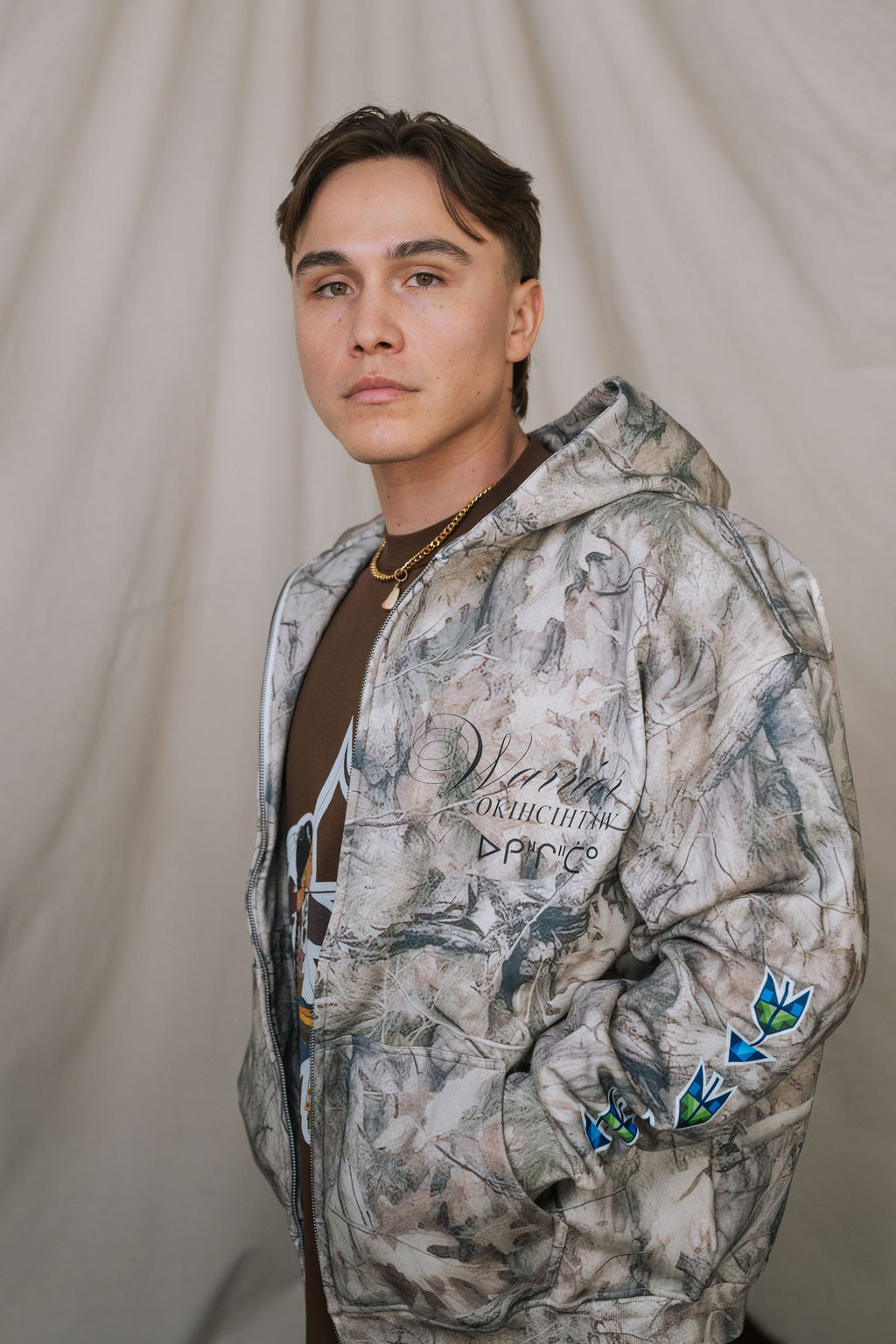 Zip Up Camo Hoodie